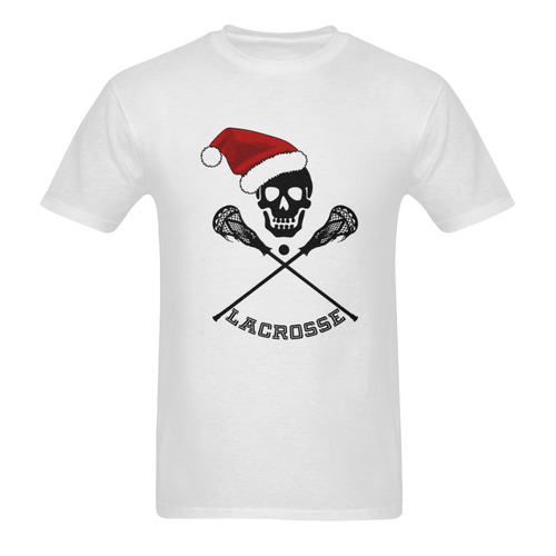 Santa Hat Lacrosse Skull Christmas Sunny Men's T- shirt (Model T06)