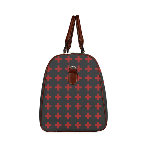 Crosses Punk Rock Style red crosses pattern Waterproof Travel Bag/Large (Model 1639)