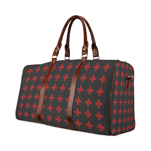 Crosses Punk Rock Style red crosses pattern Waterproof Travel Bag/Small (Model 1639)