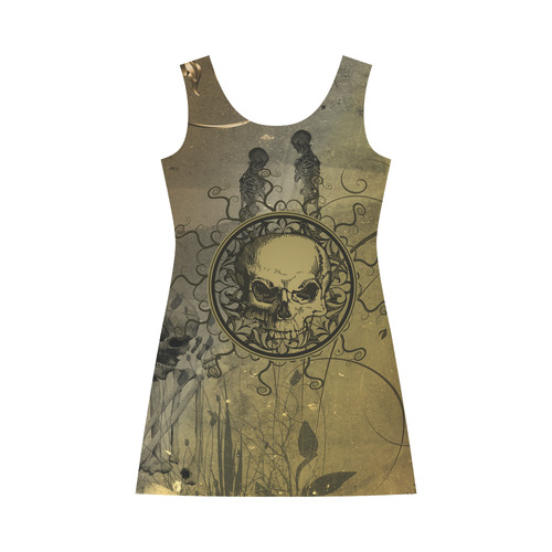 Amazing skull with skeletons Bateau A-Line Skirt (D21)