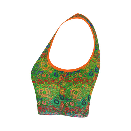 Your Paisley Eye Oil Paint by MJS and Aleta Women's Crop Top (Model T42)