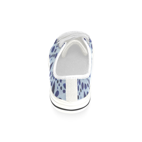 Ultramarine Jaguar Canvas Women's Shoes/Large Size (Model 018)