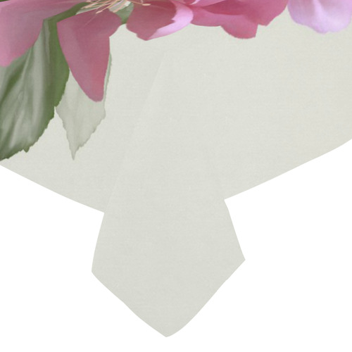 Pink Blossom Branch, watercolor Cotton Linen Tablecloth 52"x 70"