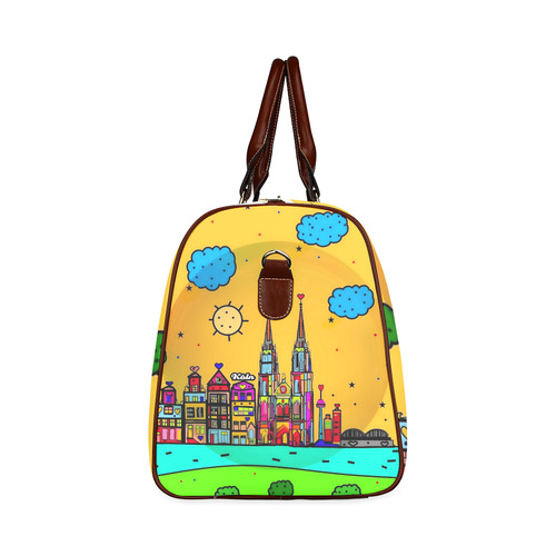 Cologne / Köln Popart by Nico Bielow Waterproof Travel Bag/Small (Model 1639)