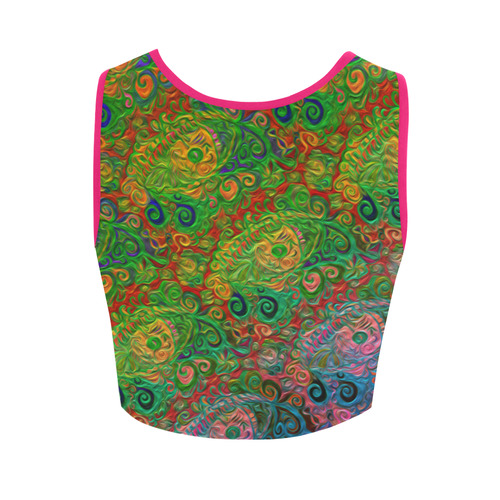 Your Paisley Eye Oil Paint by MJS and Aleta Women's Crop Top (Model T42)