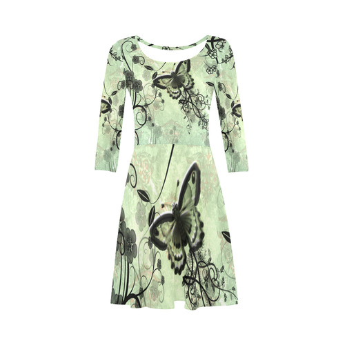 Butterflies and fantasy wood 3/4 Sleeve Sundress (D23)