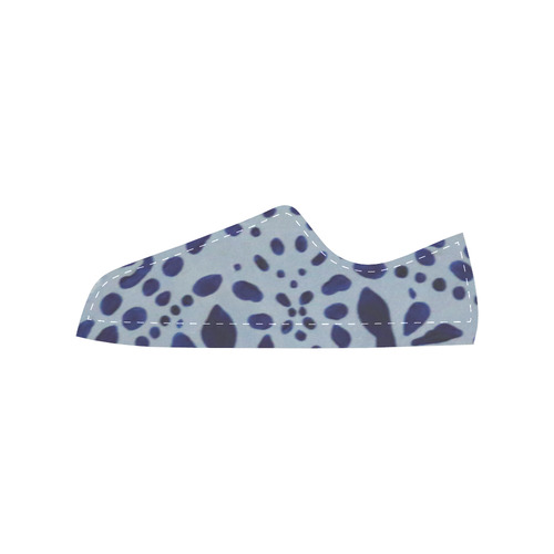 Ultramarine Jaguar Canvas Women's Shoes/Large Size (Model 018)