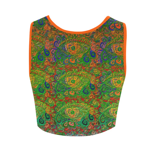 Your Paisley Eye Oil Paint by MJS and Aleta Women's Crop Top (Model T42)