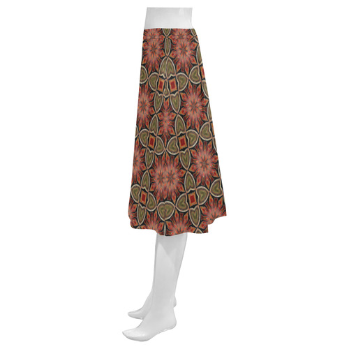 Green Rust Mnemosyne Women's Crepe Skirt (Model D16)