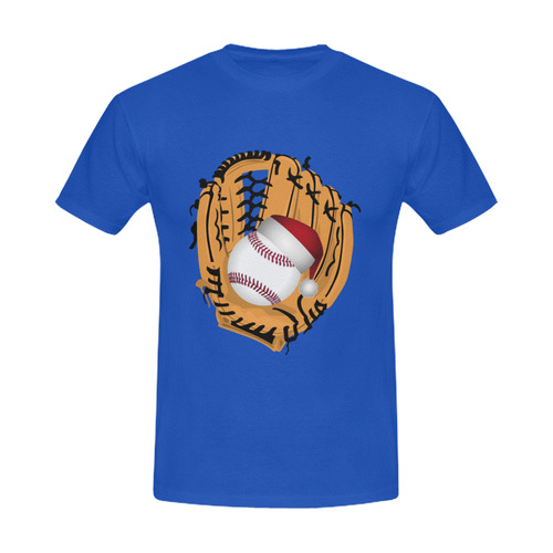 Santa Hat Baseball and Glove Christmas Men's Slim Fit T-shirt (Model T13)