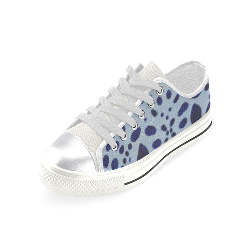 Ultramarine Jaguar Canvas Women's Shoes/Large Size (Model 018)