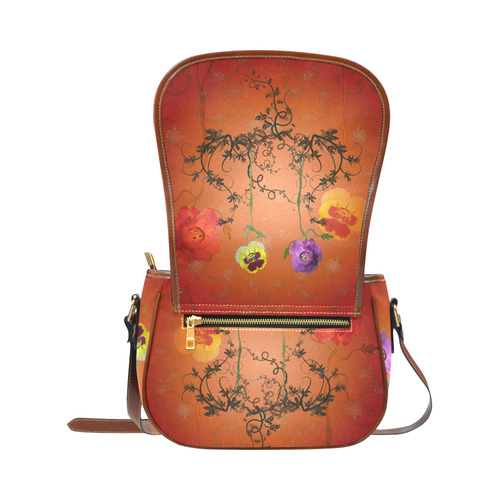 Fantasy flowers Saddle Bag/Small (Model 1649) Full Customization