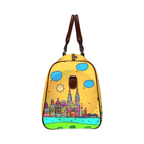 Cologne / Köln Popart by Nico Bielow Waterproof Travel Bag/Small (Model 1639)