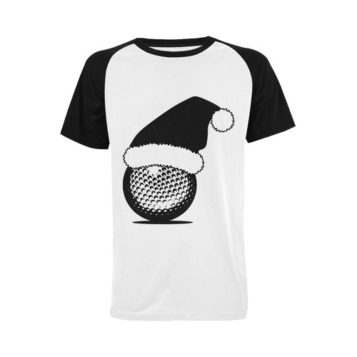 Santa Hat Golf Ball Christmas Men's Raglan T-shirt Big Size (USA Size) (Model T11)