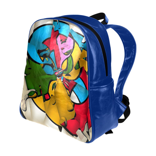 Cylindrical Mirror by Popart Lover Multi-Pockets Backpack (Model 1636)