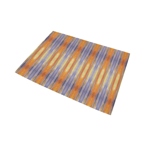 Gray Orange Stripes Pattern Area Rug7'x5'