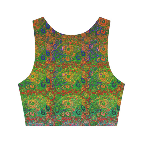 Your Paisley Eye Oil Paint by MJS and Aleta Women's Crop Top (Model T42)