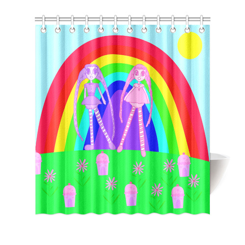 lollidollypoprainbowland Shower Curtain 66"x72"