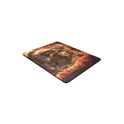 A magnificent tiger is surrounded by flames Rectangle Mousepad