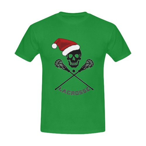 Santa Hat Lacrosse Skull Christmas Men's Slim Fit T-shirt (Model T13)