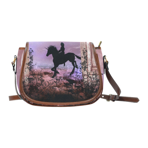 The unicorn with fairy Saddle Bag/Small (Model 1649) Full Customization