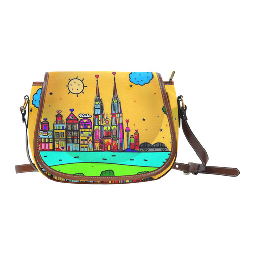 Cologne / Köln Popart by Nico Bielow Saddle Bag/Small (Model 1649) Full Customization