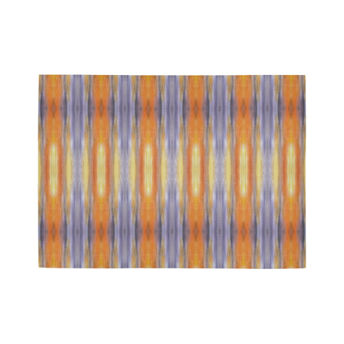 Gray Orange Stripes Pattern Area Rug7'x5'