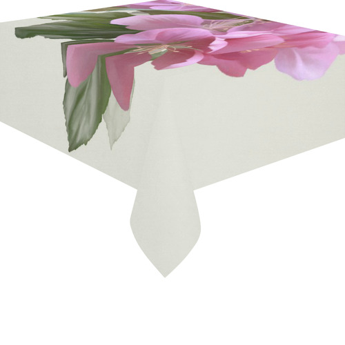 Pink Blossom Branch, watercolor Cotton Linen Tablecloth 52"x 70"