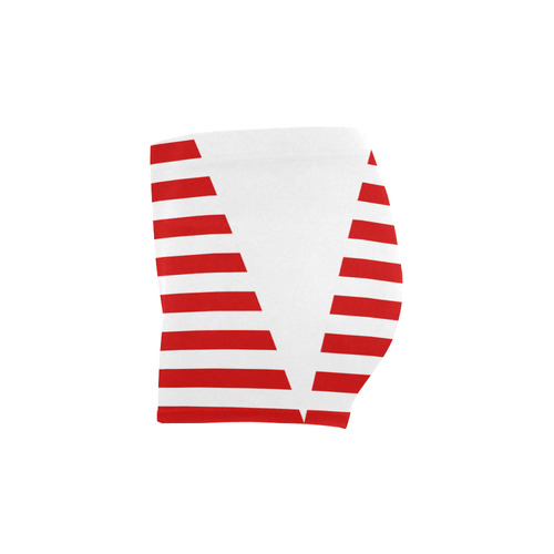 Geometric Style White solid Stripes Big Triangle Briseis Skinny Shorts (Model L04)