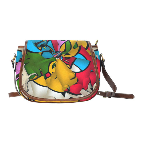 Cylindrical Mirror by Popart Lover Saddle Bag/Large (Model 1649)