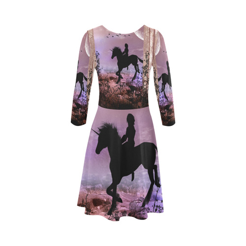 The unicorn with fairy 3/4 Sleeve Sundress (D23)