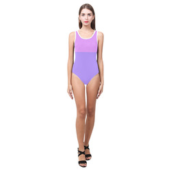 lavander lite purple Vest One Piece Swimsuit (Model S04)