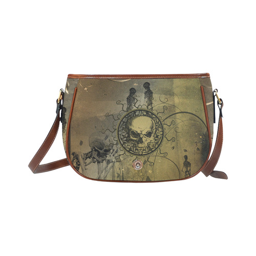 Amazing skull with skeletons Saddle Bag/Small (Model 1649) Full Customization