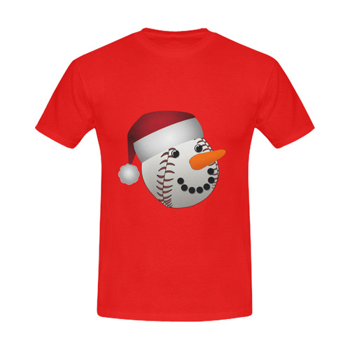 Santa Hat Baseball Cute Face Christmas Men's Slim Fit T-shirt (Model T13)