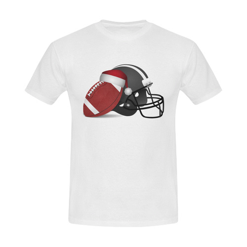 Santa Hat Football and Helmet Christmas Men's Slim Fit T-shirt (Model T13)