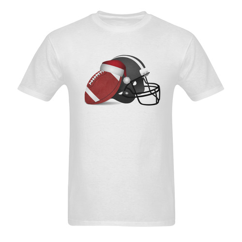 Santa Hat Football and Helmet Christmas Sunny Men's T- shirt (Model T06)