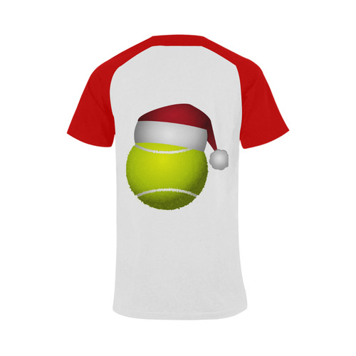 Santa Hat Tennis Ball Christmas Men's Raglan T-shirt Big Size (USA Size) (Model T11)