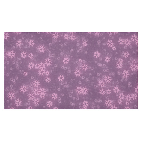 Snow stars lilac Cotton Linen Tablecloth 60"x 104"