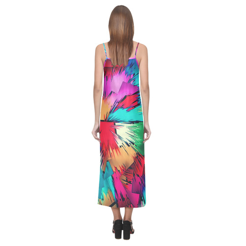 Mirror Bang by Nico Bielow V-Neck Open Fork Long Dress(Model D18)