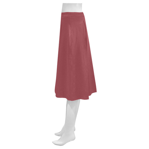 Deep Garnet Mnemosyne Women's Crepe Skirt (Model D16)