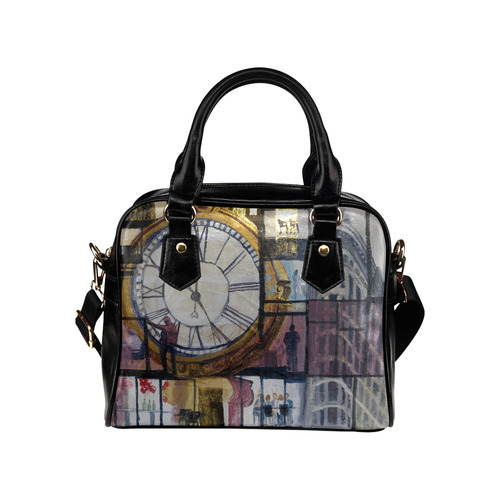 Flatiron and 5th Ave Clock Shoulder Handbag (Model 1634)