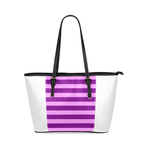 Wild stripes! Vintage purple and pink Collection 2016. New fashion designers Bags arrivals in our Sh Leather Tote Bag/Small (Model 1640)