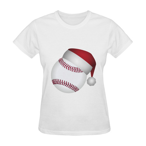 Santa Hat Baseball Christmas Sunny Women's T-shirt (Model T05)