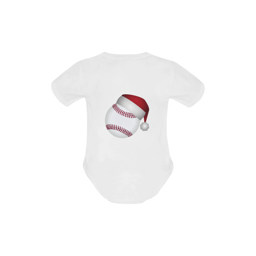 Santa Hat Baseball Christmas Baby Powder Organic Short Sleeve One Piece (Model T28)
