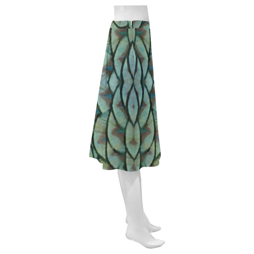 Elegant Peacock Feathers Kaleidoscope Mnemosyne Women's Crepe Skirt (Model D16)