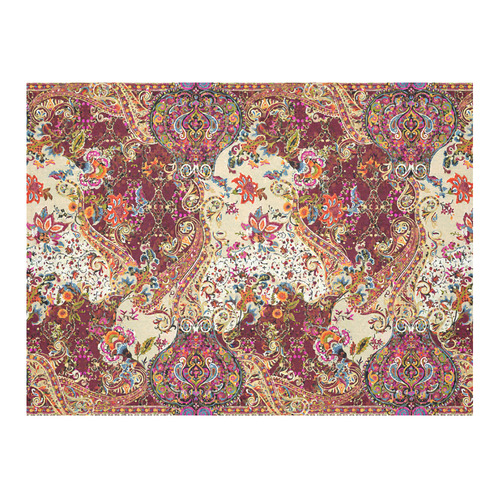 Vintage Jacobean Flower Tapestry Pattern Cotton Linen Tablecloth 52"x 70"