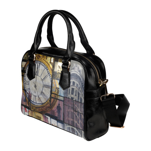 Flatiron and 5th Ave Clock Shoulder Handbag (Model 1634)