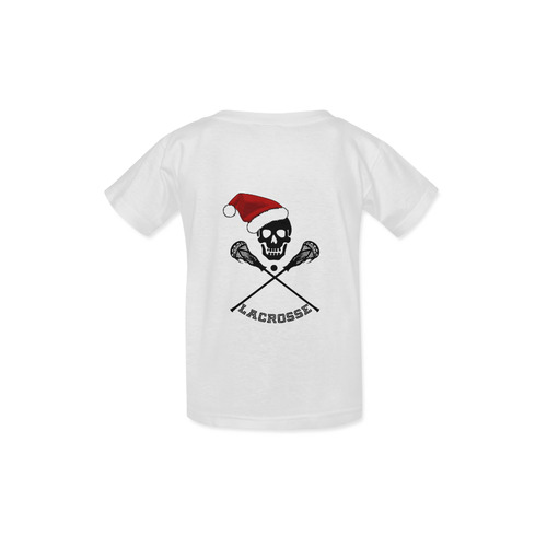 Santa Hat Lacrosse Skull Christmas Kid's  Classic T-shirt (Model T22)