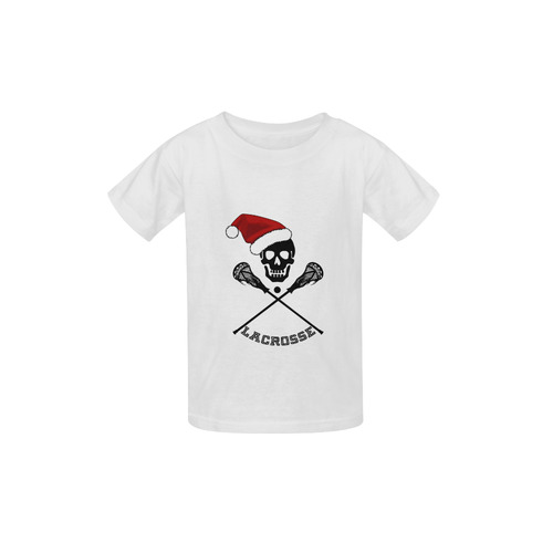 Santa Hat Lacrosse Skull Christmas Kid's  Classic T-shirt (Model T22)