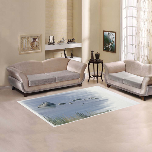 Seagulls on stones, watercolor